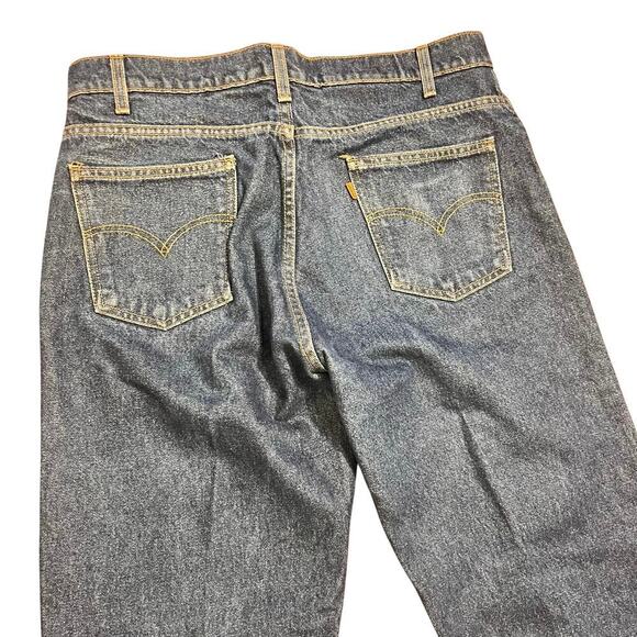 Vtg Levis 505 Denim Jeans Orange Tab Dark Wash Regular Fit USA Men’s Size 34x34 - Picture 4 of 8